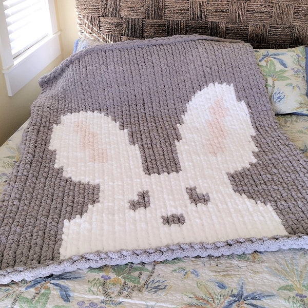 Modèle tricot lapin de Pâques, tutoriel de couverture en tricot épais avec instructions et graphique, modèle tricot main et doigts et graphique lapin