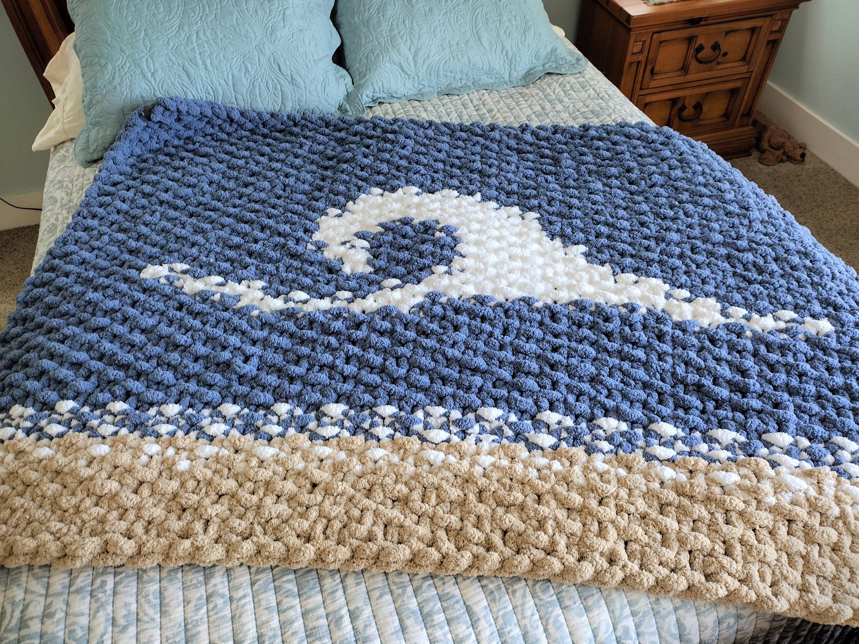 Wave Knitting Pattern and Tutorial Instructions, Chunky Knit Blanket ...
