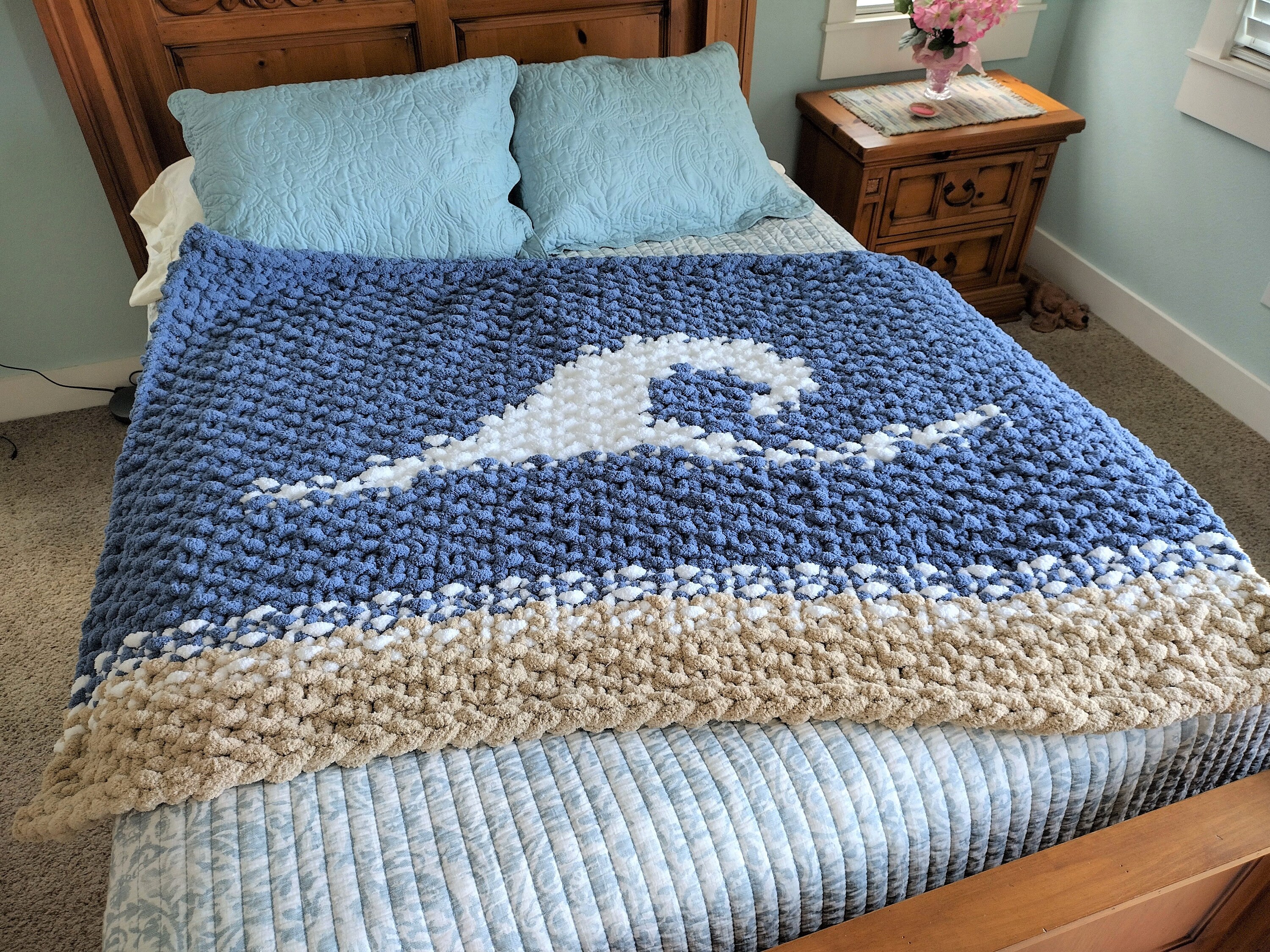 Wave Knitting Pattern Tutorial Wave Knitting Pattern and Tutorial Instructions, Chunky Knit Blanket ...