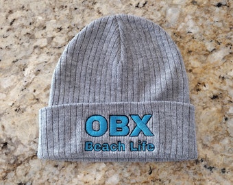 OBX Knit Beanie: Recycled Outer Banks Embroidered Hat