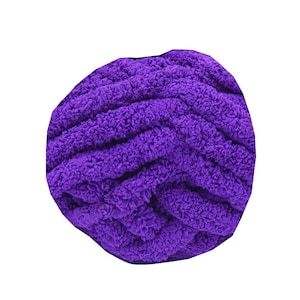 Purple Chunky Blanket Yarn, Jumbo Chenille Yarn for Finger Knitting,  7 Gauge Jumbo Yarn, Super Bulky Chenille Yarn Balls for Crochet