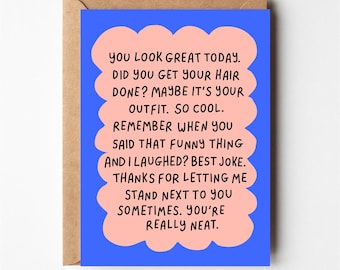 You look great, Funny birthday card, top hat card, funny anniversary card, congrats card, funny boyfriend birthday card, friendship card