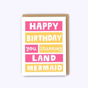 Funny birthday card, mermaid card, mermaid birthday card, mermaid, greeting card, funny girlfriend birthday card, bff card, friend cards