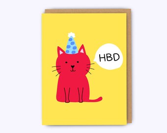 Funny cat birthday card, cat card, funny boyfriend birthday card, girlfriend birthday card, friend birthday, greeting card, bff card, cards