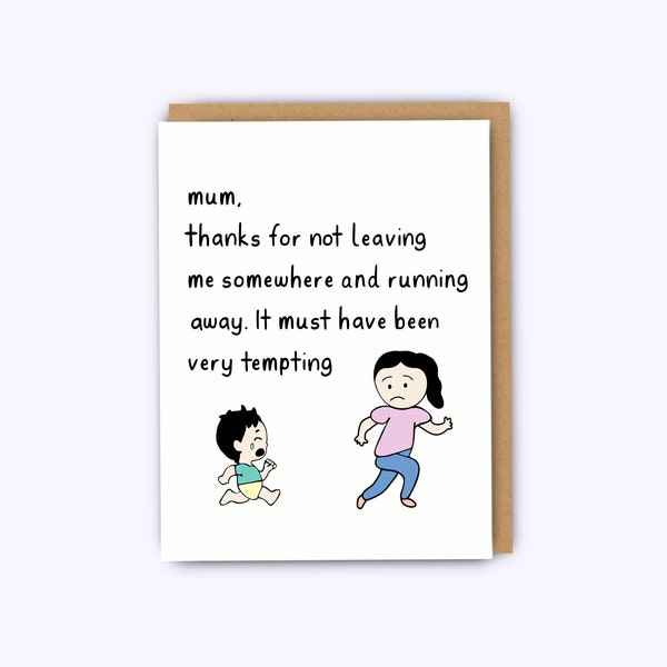 Funny birthday card for mum, mom cards, funny greeting card, mum christmas, favourite child card, mothers day card, mum birthday card, cards