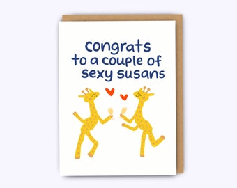 Funny congratulations card, sexy susans, funny greeting card, funny wedding card, funny engagement card, wedding card, congrats card