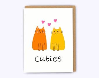 Funny wedding card, cuties, engagement card, funny congratulations card, wedding card, funny engagement card, cat congratulations card