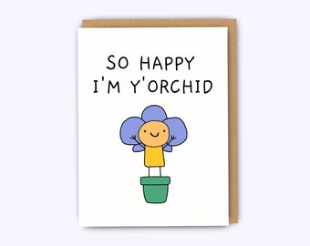 Y'orchid, Funny mum card, funny dad card, funny birthday card for mum, fathers day card, mothers day card, mum christmas card, mum birthday