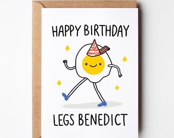 Funny birthday card, Legs Benedict, birthday card, funny greeting card, wife birthday card, funny husband birthday card