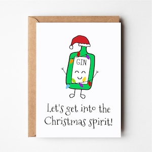 Divertente biglietto di Natale, biglietto gin, pacchetto di biglietti di Natale, biglietti divertenti, biglietto di Natale marito, biglietti di Natale divertenti, fidanzato, biglietti di auguri
