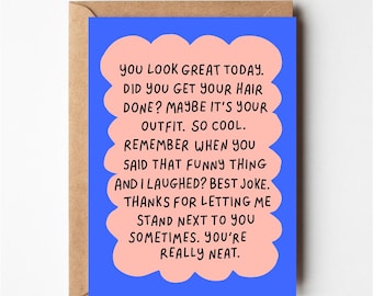 You look great, Funny birthday card, top hat card, funny anniversary card, congrats card, funny boyfriend birthday card, friendship card