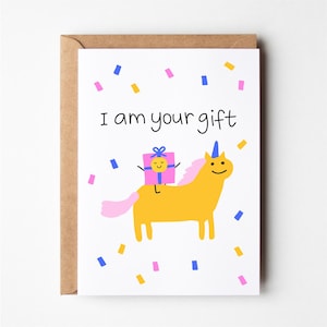 Eu sou seu presente, cartão de Natal engraçado, cartão de aniversário, cartão de Natal, cartões engraçados, cartão de natal marido, cartões de natal engraçados, cartões