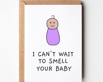 Funny new baby card, funny baby card, baby congratulations card, congrats card, baby card, new baby card, new baby, baby girl, baby boy