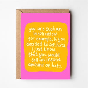 You are an inspiration, Funny card, love you card, birthday card, funny anniversary card, funny boyfriend birthday card, greeting cards