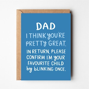Lustige Vater Karte, Vater Weihnachten, Lieblingskind Karte, Vater Geschenke, Karten, Vatertag Karte, lustige Vater Geburtstagskarte, Vater Geburtstagskarte, Liebe
