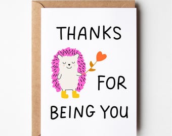 Thank you card, thank you friend card, birthday card, thanks, anniversary card, friend birthday card, girlfriend card, greeting card, cards