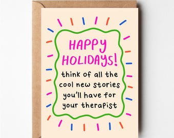 Happy holidays card, therapist card, christmas card pack, funny cards, christmas card husband, christmas cards funny, greeting cards