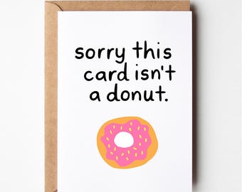 Tarjeta de donut, tarjeta de cumpleaños divertida, tarjeta de aniversario divertida, tarjeta de cumpleaños divertida para novio, tarjeta de novia, tarjeta de agradecimiento, tarjeta de felicitación
