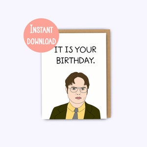 Printable Card Dwight Birthday Card Dwight Schrute the - Etsy