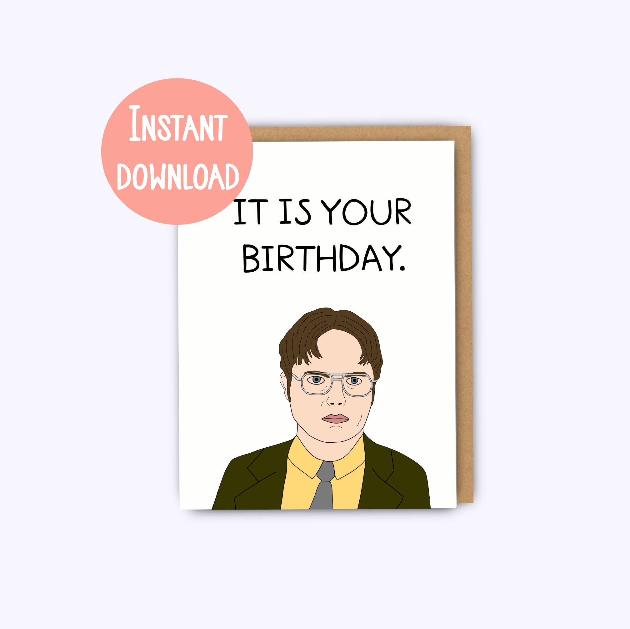 Printable Card Dwight Birthday Card Dwight Schrute the - Etsy