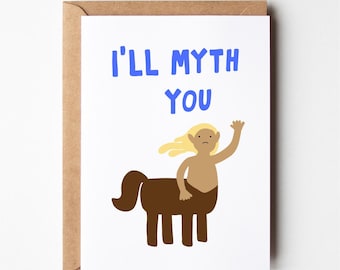 Funny miss you card, Myth You, rude you're leaving, goodbye card, miss you card, farewell card, funny goodbye card, new job card, promotion