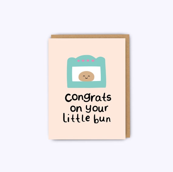 Neue Babykarte Brotchen Im Ofen Schwangerschaftskarte Baby Etsy