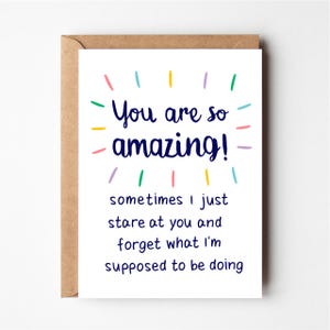 Funny anniversary card, you are amazing, better together, funny girlfriend birthday card, greeting cards, funny love card, funny bff card