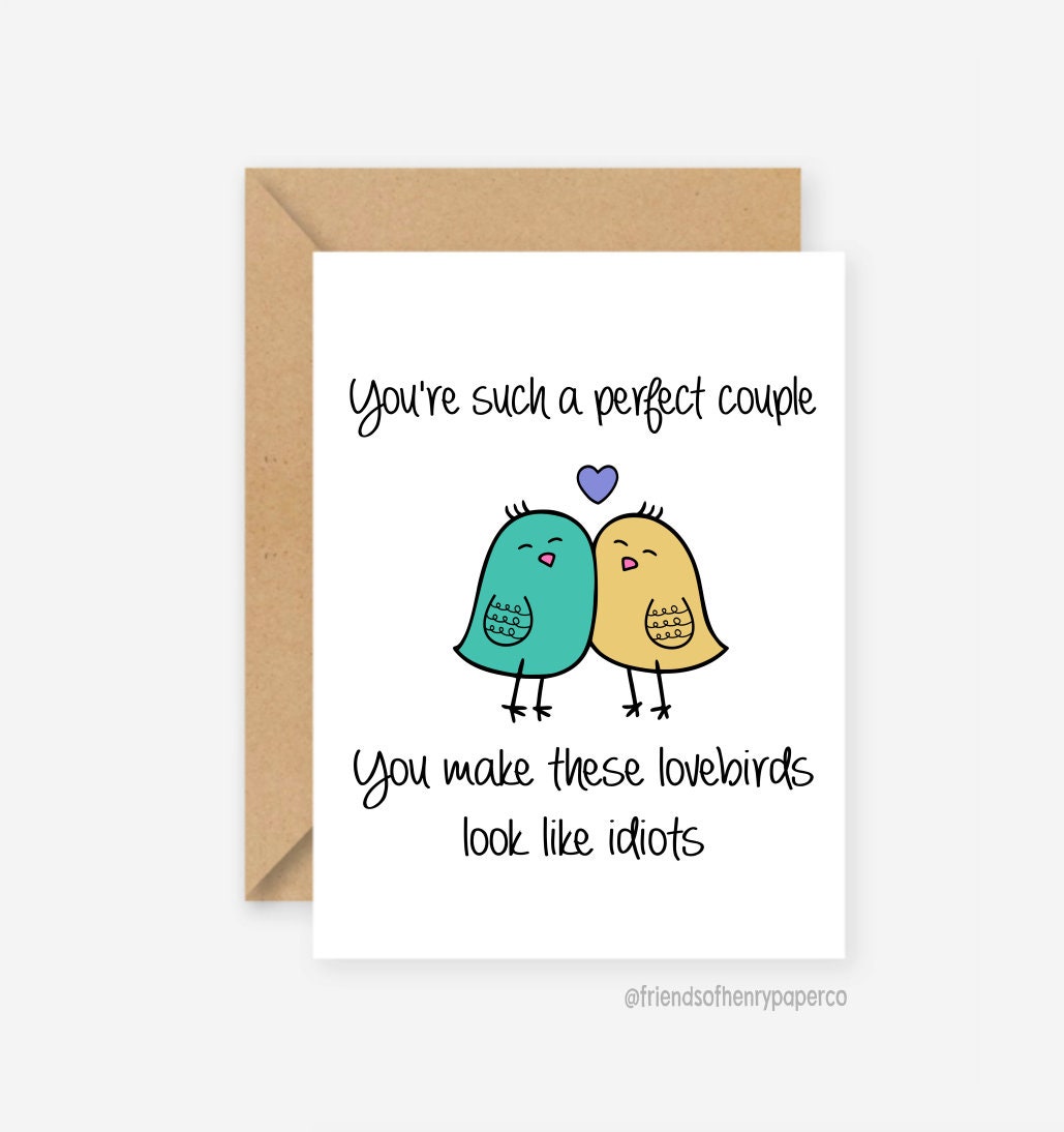 Funny Wedding Card Lovebirds Wedding Card Funny Engagement - Etsy Funny Wedding Card Lovebirds Wedding Card Funny Engagement - Etsy