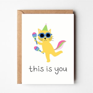 Funny card, this is you, funny friend card, funny boyfriend birthday card, girlfriend card, greeting card, funny birthday card, cards