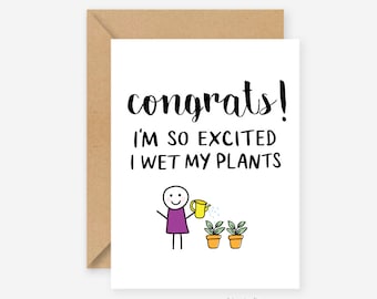 Funny congratulations card, I'm so excited, funny greeting card, funny graduation card, funny engagement card, wedding card, pregnancy card