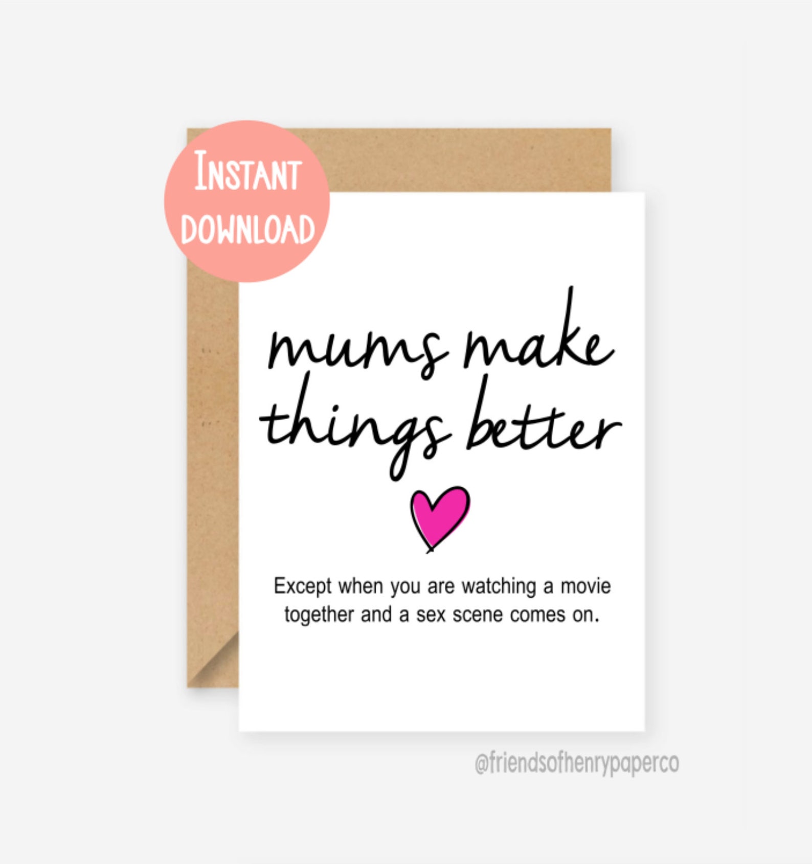 Printable Card, Funny Birthday Card for Mum, Mom Card, Funny Greeting ...