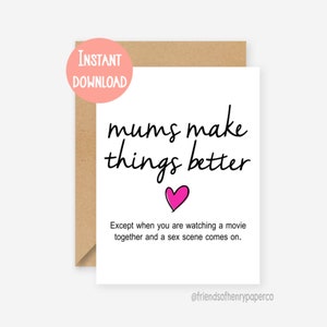Printable Card, Funny Birthday Card for Mum, Mom Card, Funny Greeting ...