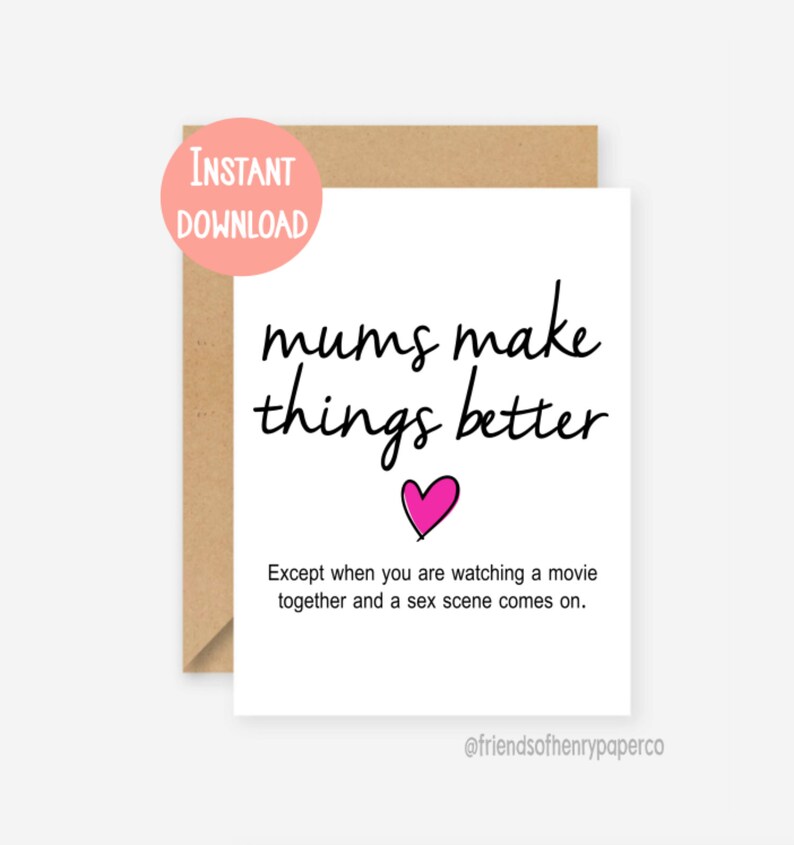 Printable Card, Funny Birthday Card for Mum, Mom Card, Funny Greeting ...