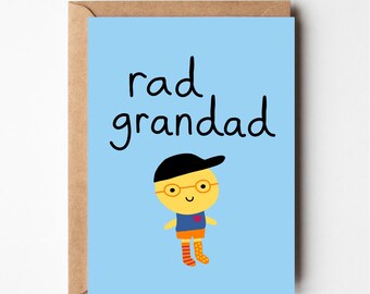 Funny grandad card, rad grandad, grandad gifts, cards, fathers day card, funny dad birthday card, father birthday card, love