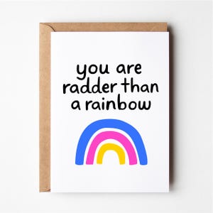 Rainbow card, funny birthday card, anniversary card, girlfriend card, funny boyfriend birthday card, greeting cards, wife, funny love card