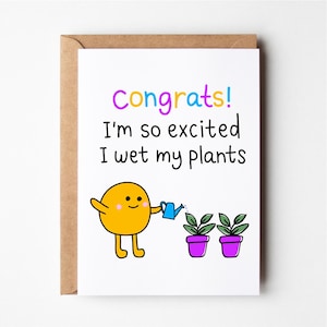 Grappige felicitatiekaart, ik ben zo opgewonden, grappige wenskaart, grappige afstudeerkaart, grappige verlovingskaart, trouwkaart, zwangerschapskaart