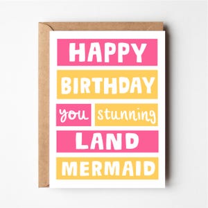 Carte d'anniversaire drôle, carte sirène, carte d'anniversaire sirène, sirène, carte de voeux, carte d'anniversaire drôle de petite amie, carte bff, cartes d'amis