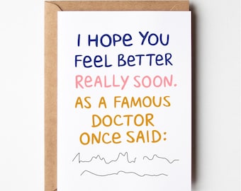 Sympathy card, doctor, funny get well card, get well soon, feel better, bad day card, funny sympathy card, cheer up card, greeting cards