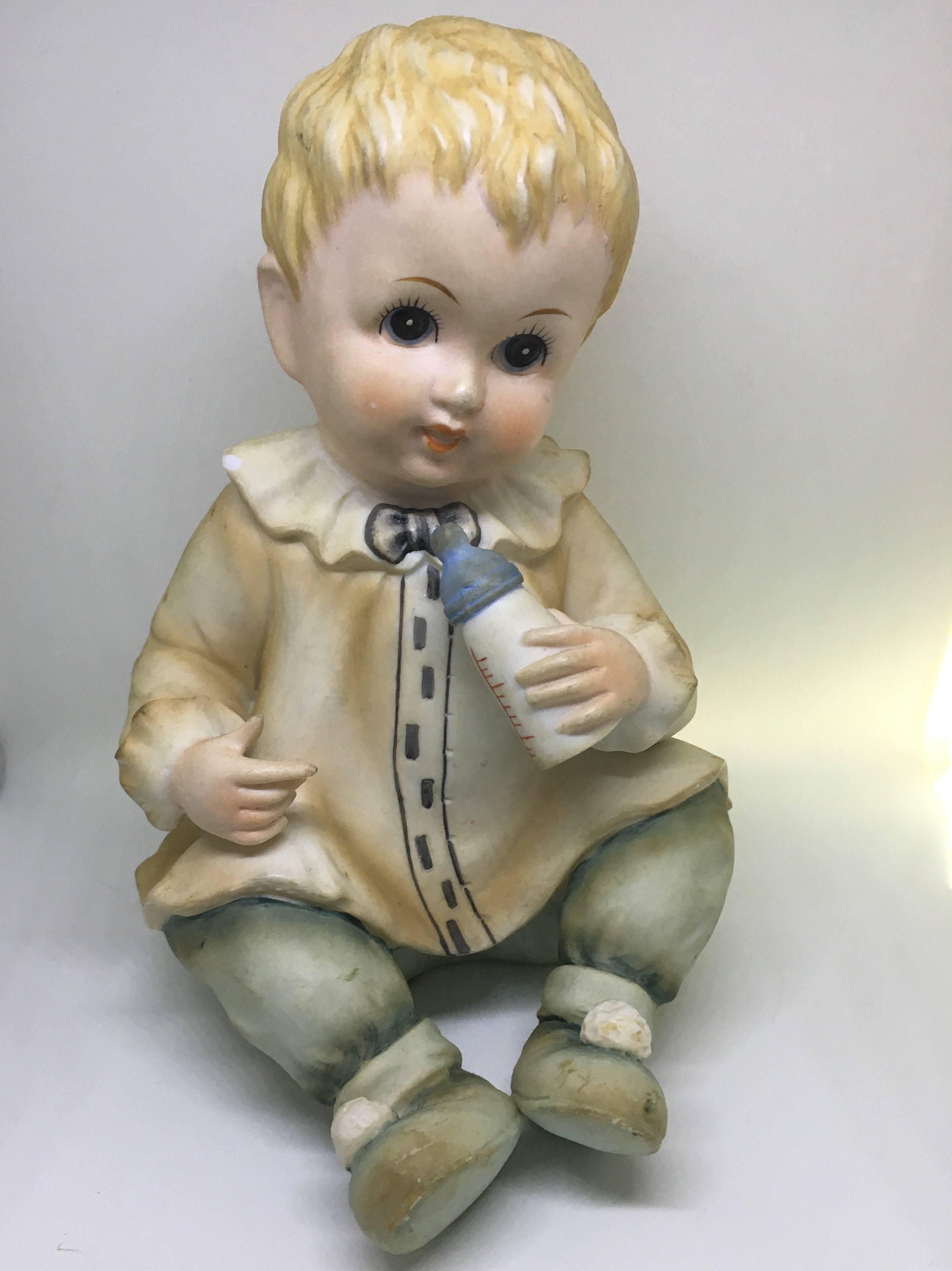 Vintage Lefton Piano Baby Boy Bisque Porcelain Collectible Etsy