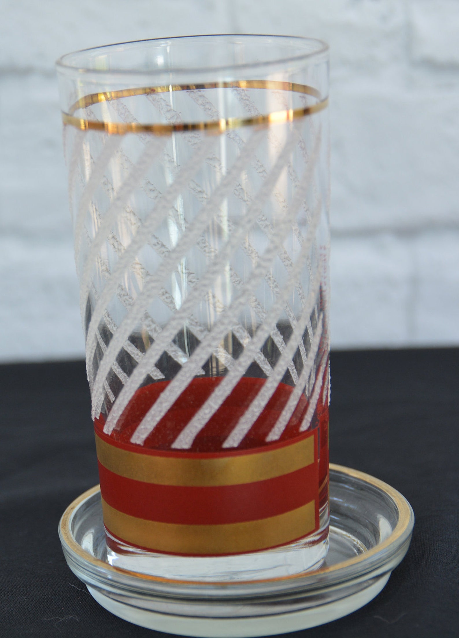 Vintage Glass Bar Set of 8 Etsy