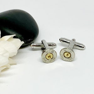 Custom Bullet Cuff Links , Groomsmen Gift , Wedding Accessories , Anniversary , Business Gift , 9 mm , Suit Accessory