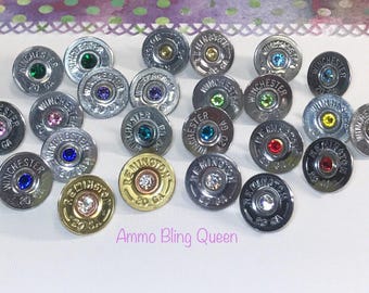 Shotgun Shell 20 Gauge Stud Earrings , Womens Jewelry Gifts , Crystal Birthstone Jewelry