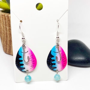 Fishing Lure Earrings With Hooks Or Fish Charms / Fishing Jewelry