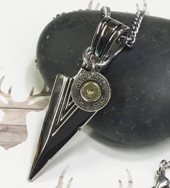 Mens Bullet Arrow Necklace / Bullet Jewelry / Ammo Jewelry/ Mens Gifts / Hunting Gifts