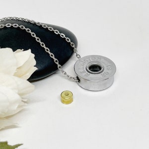 12 Gauge Shotgun Shell Urn Necklace For Ashes For Human Ashes,p , Cremation Jewelry , Keepsake Memorial Pendant , Engraving Available