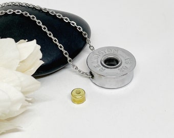 12 Gauge Shotgun Shell Urn Necklace For Ashes For Human Ashes,p , Cremation Jewelry , Keepsake Memorial Pendant , Engraving Available