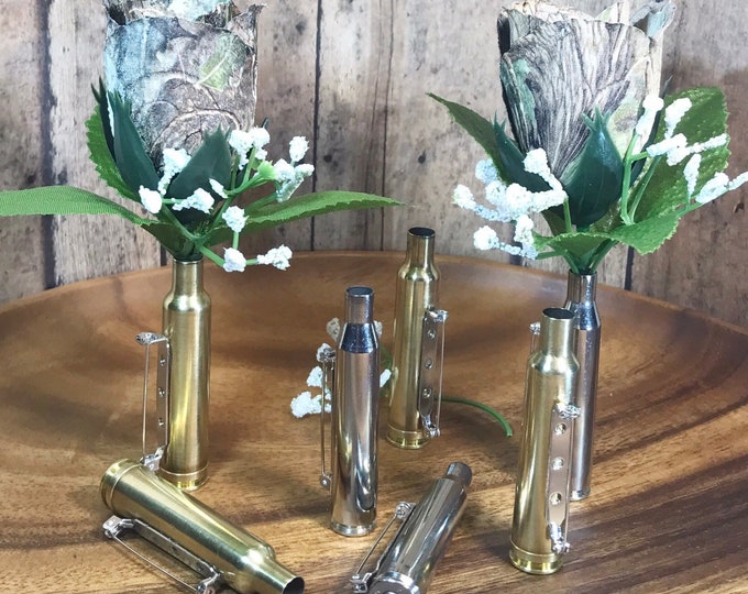 Mens White Shotgun Shell Boutonniere, Silk Grooms Flowers, Shotgun ...