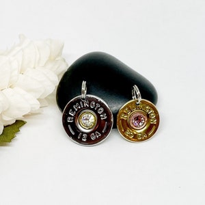 Shotgun Shell Birthstone 12 Or 20 Gauge Bracelet Charm , Shotgun Jewelry , Ammo Jewelry , Gifts For Her