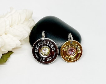 Shotgun Shell Birthstone 12 Or 20 Gauge Bracelet Charm , Shotgun Jewelry , Ammo Jewelry , Gifts For Her