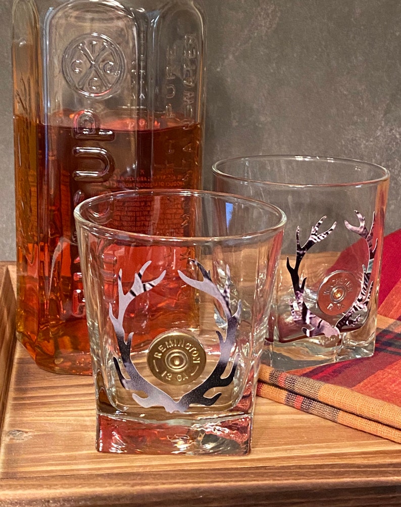 Camo Antler Shotgun Shell Bullet Whiskey Glass in on the Etsy